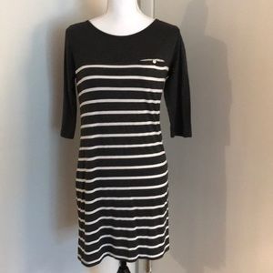 Clu USA Gray & White Striped Dress